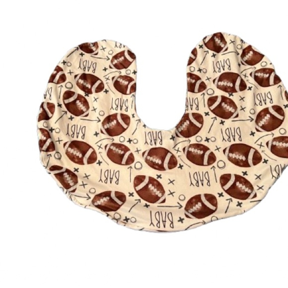 Boppy cover in Football Print Brown and Cream